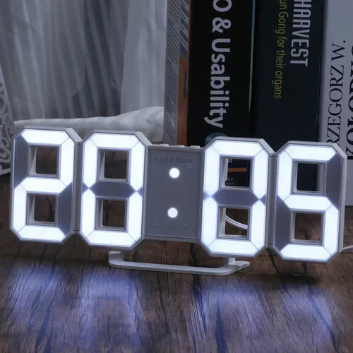 3D LED Digital Wall Clock Night Light Decor