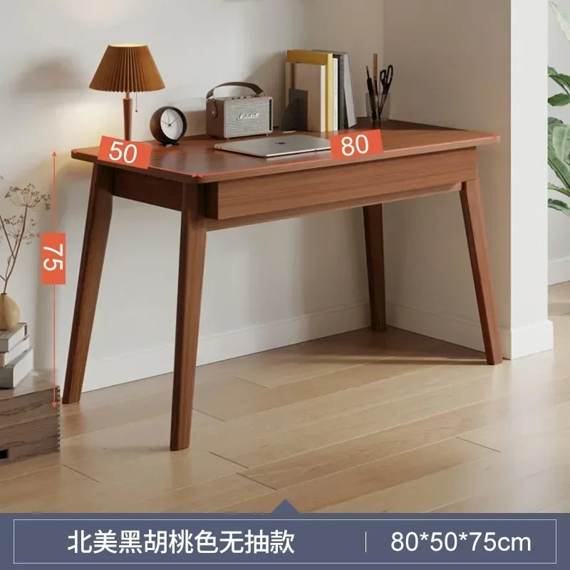 Modern Solid Wood Double Drawer Computer Desk