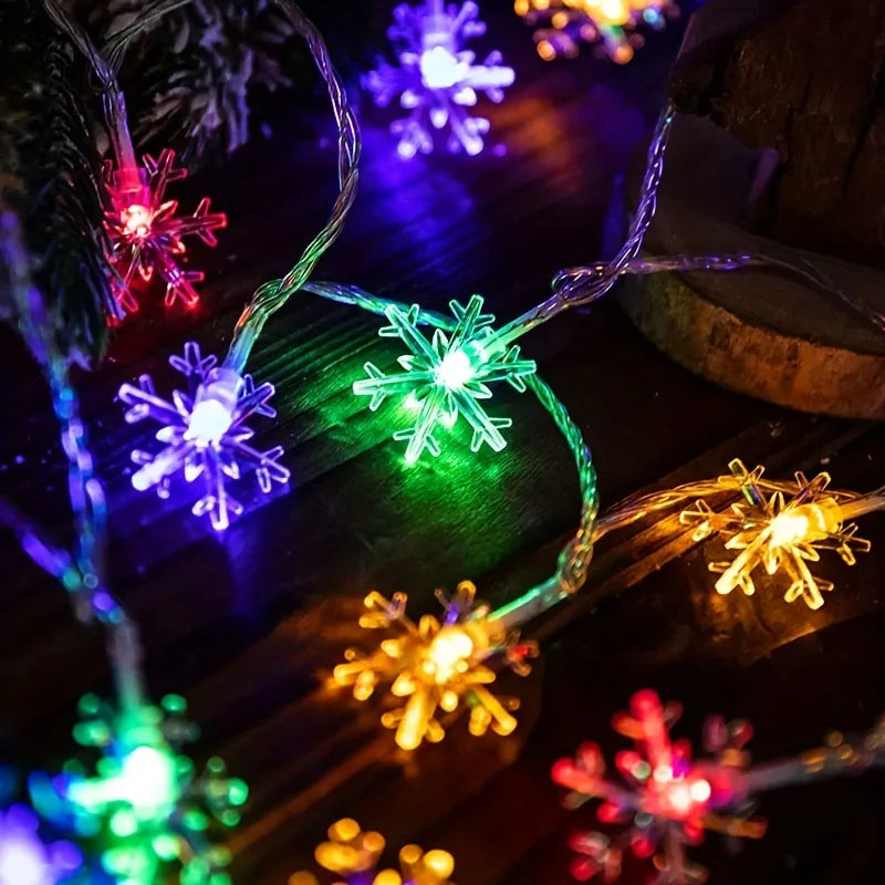 3M LED Snowflake Curtain Lights Christmas Decoration