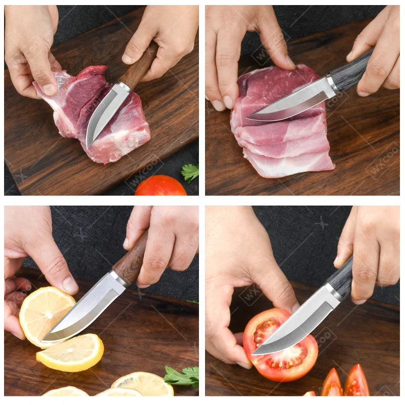 WXCOO Wooden Handle Stainless Steel Kitchen Knife
