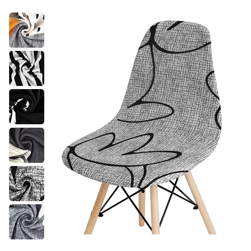 Solid Color Stretch Shell Chair Cover Protector
