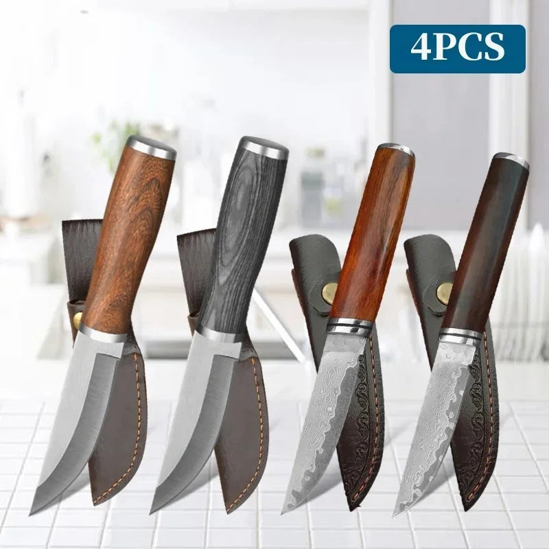 WXCOO Wooden Handle Stainless Steel Kitchen Knife