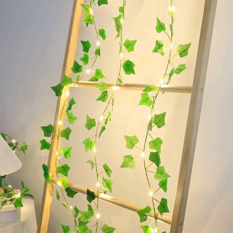 2M Artificial Ivy Vine Leaf String Fairy Lights