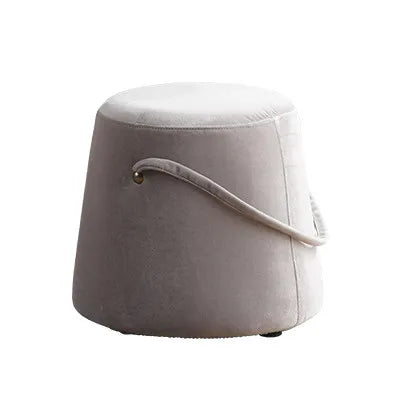 Scandinavian Upholstered Round Ottoman Pouf Accent Stool