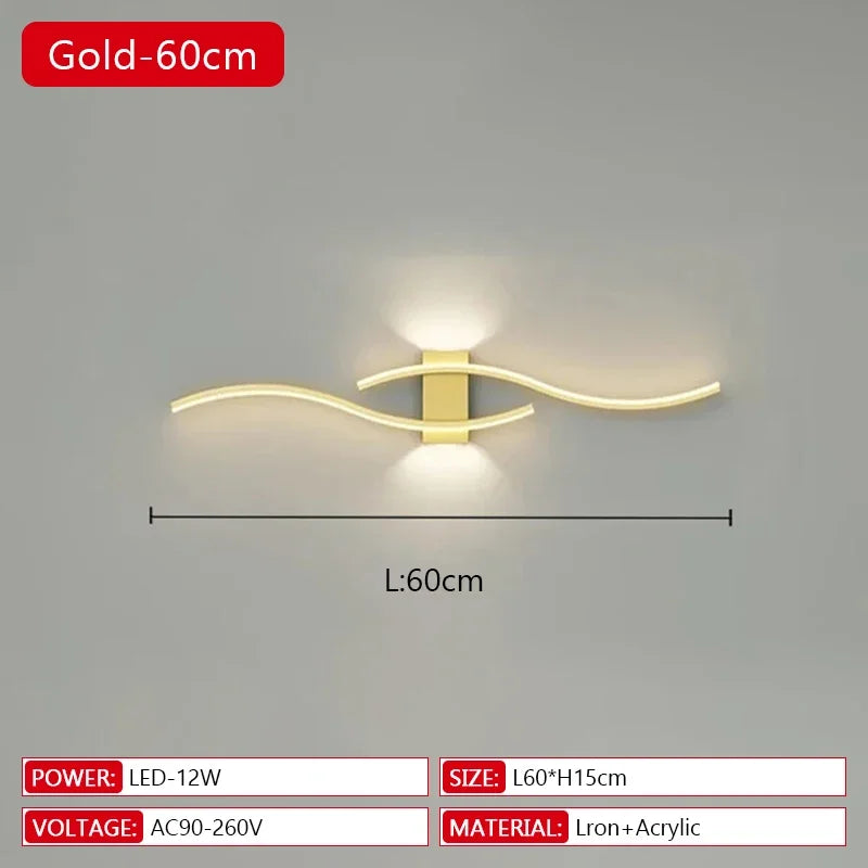 Modern Long Strip LED Wall Lamp with Remote