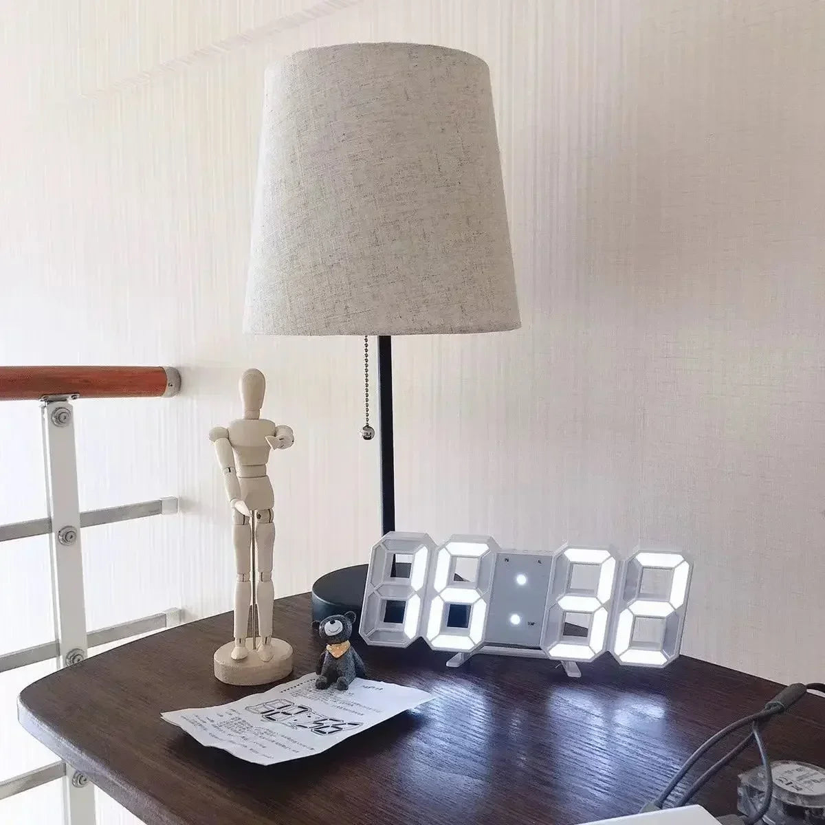 3D LED Digital Wall Clock Night Light Decor