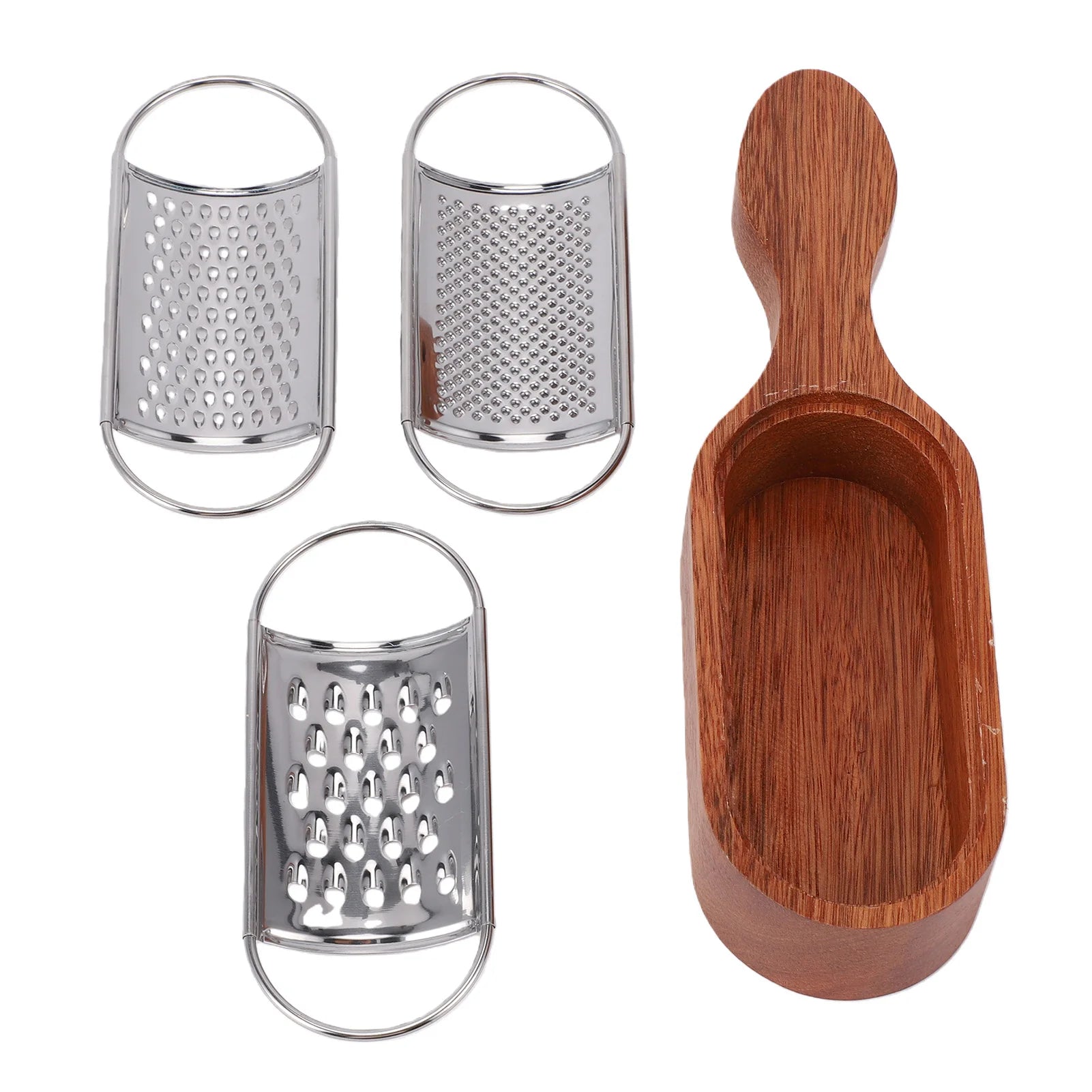 Wooden Handle Manual Cheese Grater with Storage