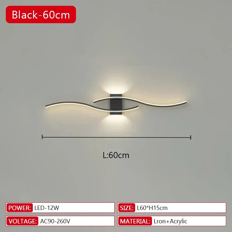 Modern Long Strip LED Wall Lamp with Remote
