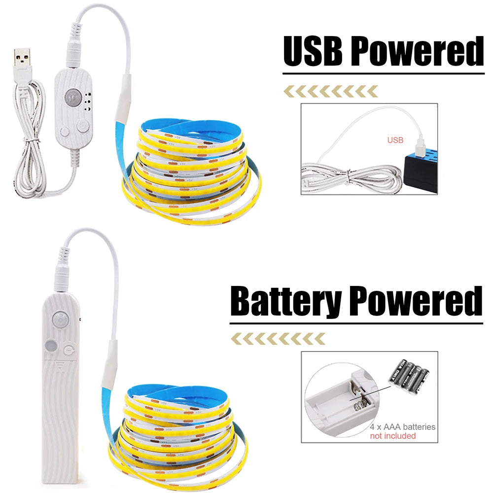 5V COB LED Motion Sensor Strip Light
