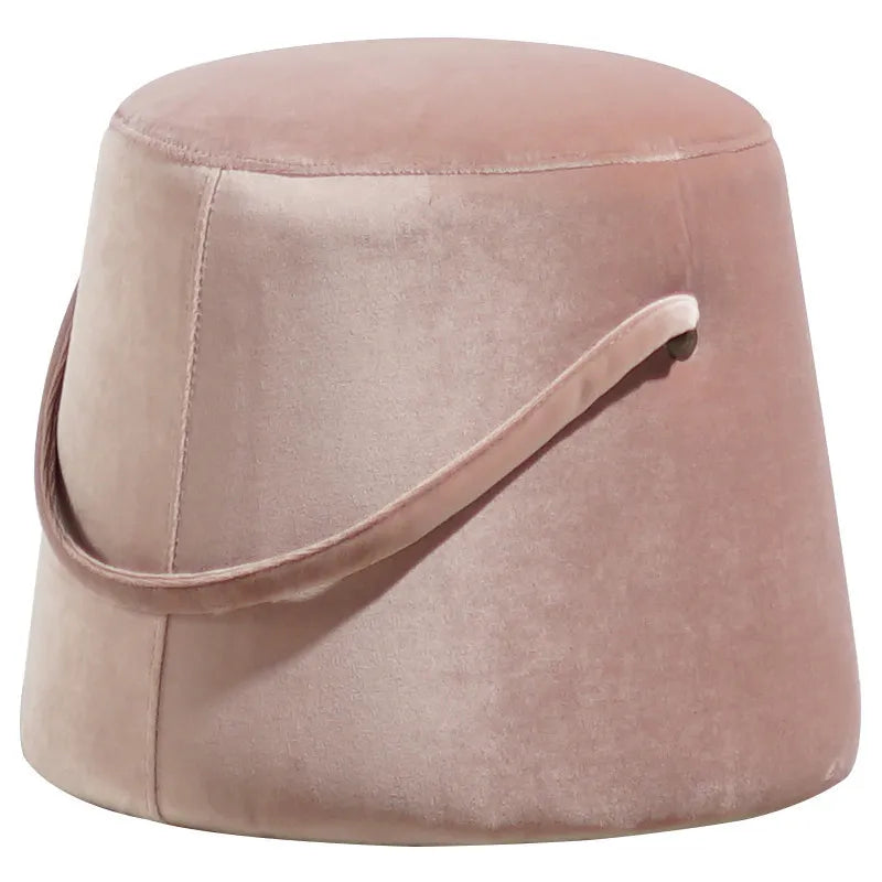 Scandinavian Upholstered Round Ottoman Pouf Accent Stool