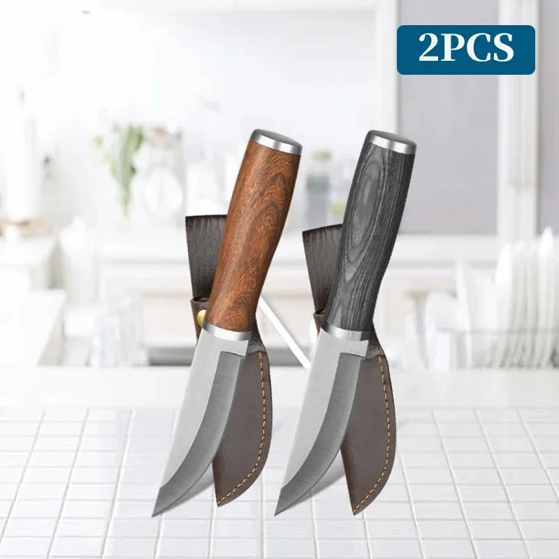 WXCOO Wooden Handle Stainless Steel Kitchen Knife