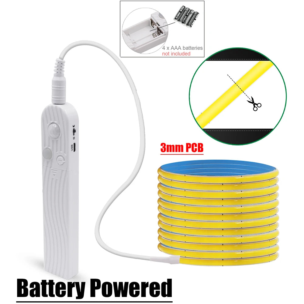 5V COB LED Motion Sensor Strip Light