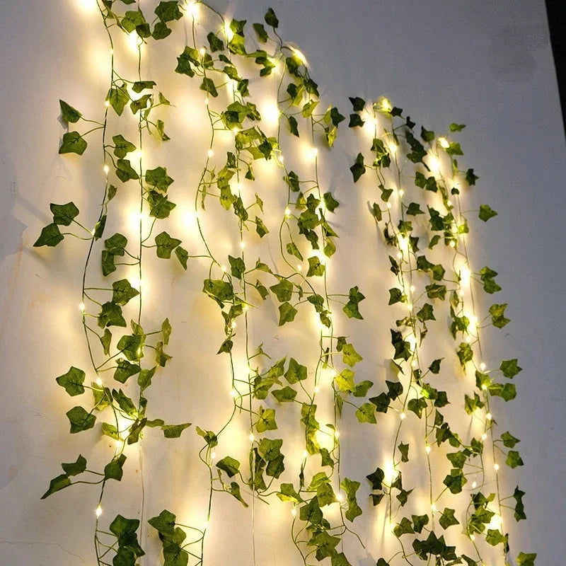 2M Artificial Ivy Vine Leaf String Fairy Lights