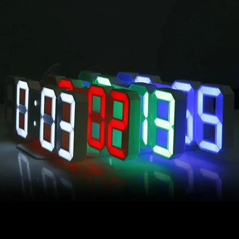 3D LED Digital Wall Clock Night Light Decor