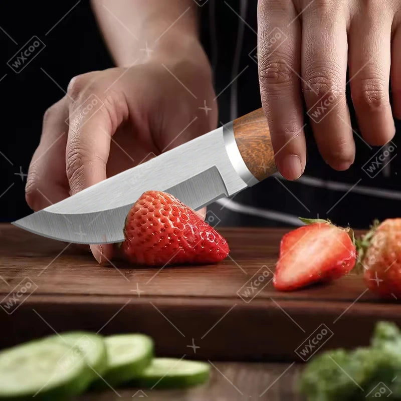 WXCOO Wooden Handle Stainless Steel Kitchen Knife