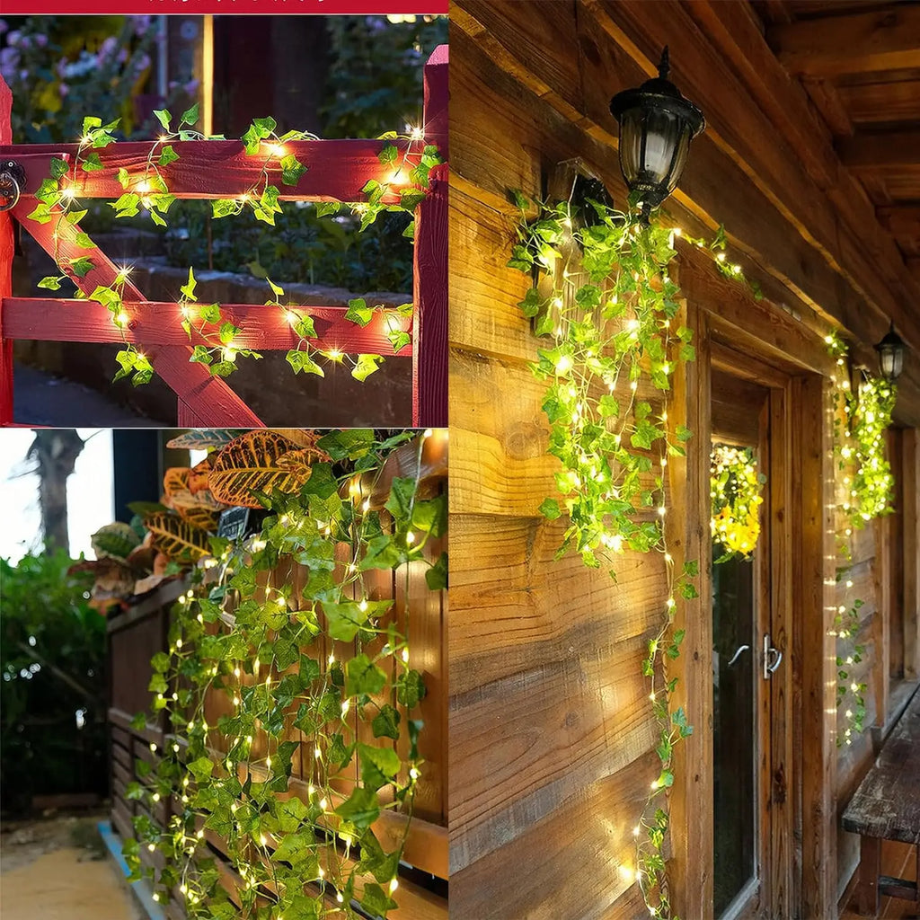 2M Artificial Ivy Vine Leaf String Fairy Lights