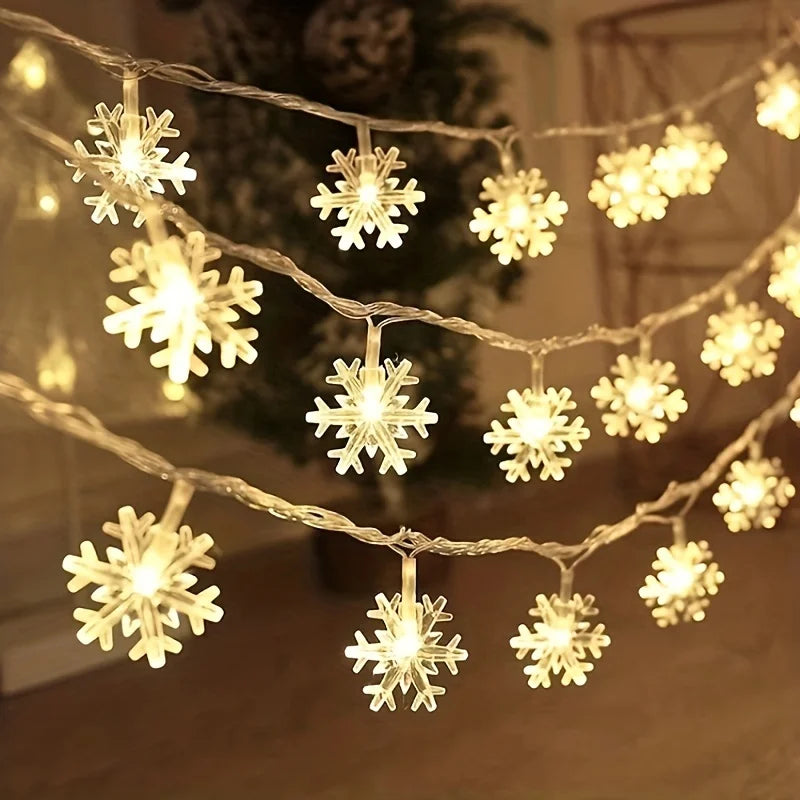 3M LED Snowflake Curtain Lights Christmas Decoration