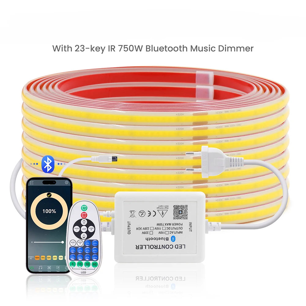 220V Dimmable COB LED Strip Light WIFI