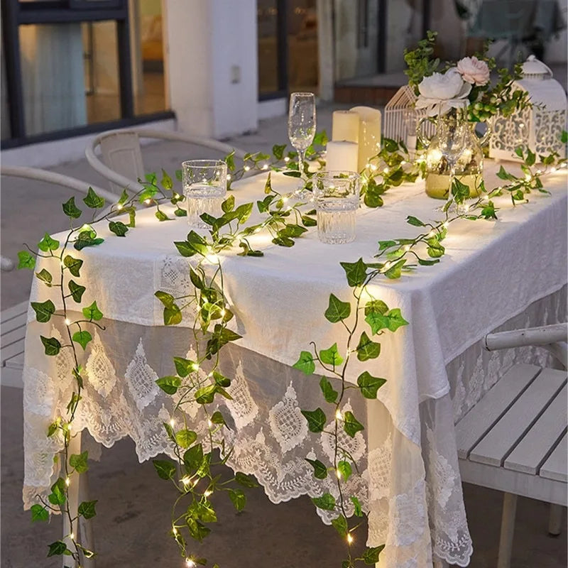 2M Artificial Ivy Vine Leaf String Fairy Lights