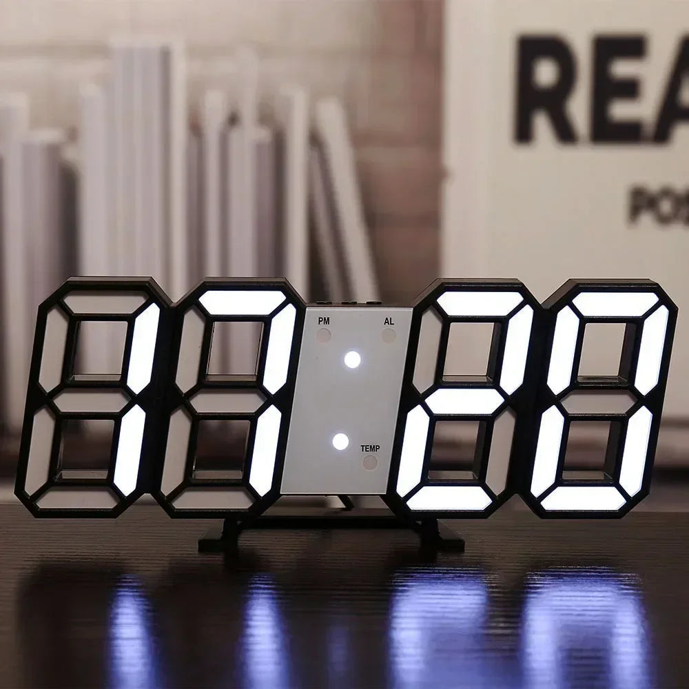 3D LED Digital Wall Clock Night Light Decor