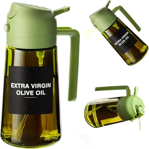 470ML 2-in-1 Glass Oil Sprayer Dispenser Bottle