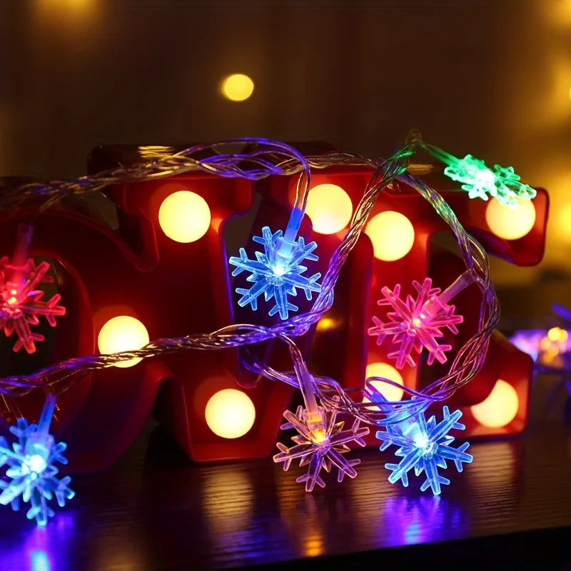 3M LED Snowflake Curtain Lights Christmas Decoration