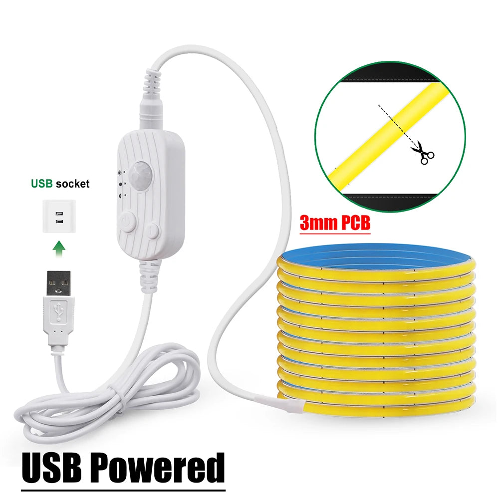 5V COB LED Motion Sensor Strip Light