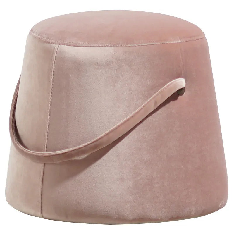 Scandinavian Upholstered Round Ottoman Pouf Accent Stool