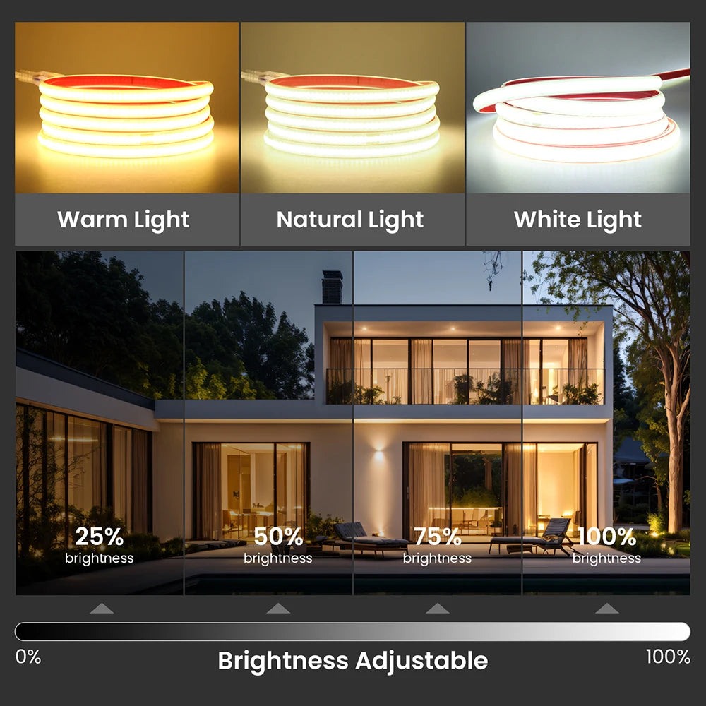 220V Dimmable COB LED Strip Light WIFI
