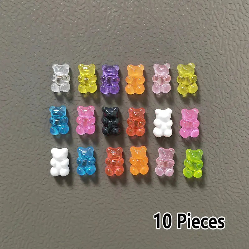 10PCS Colorful Bear Fridge Magnets Home Decoration