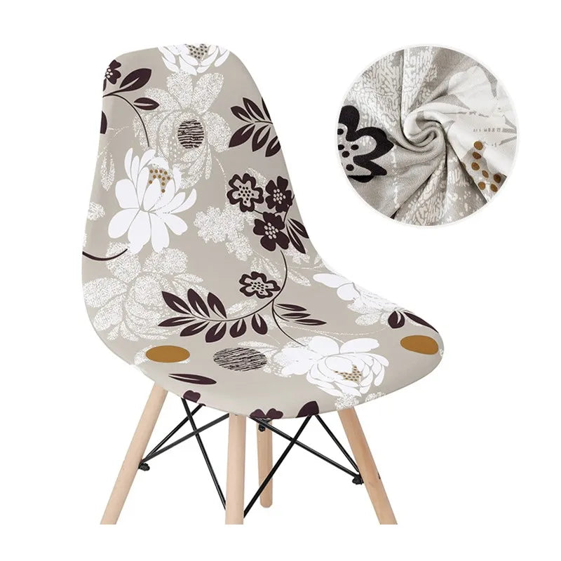Solid Color Stretch Shell Chair Cover Protector