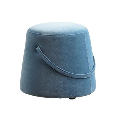 Scandinavian Upholstered Round Ottoman Pouf Accent Stool