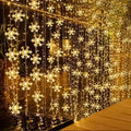 3M LED Snowflake Curtain Lights Christmas Decoration