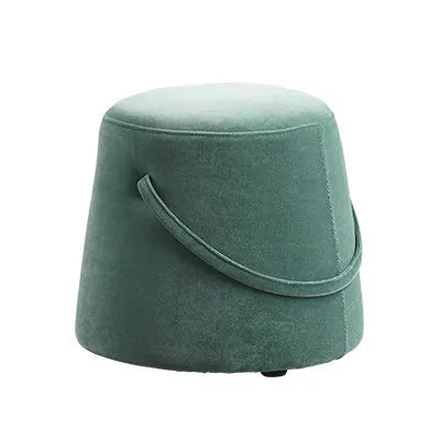 Scandinavian Upholstered Round Ottoman Pouf Accent Stool